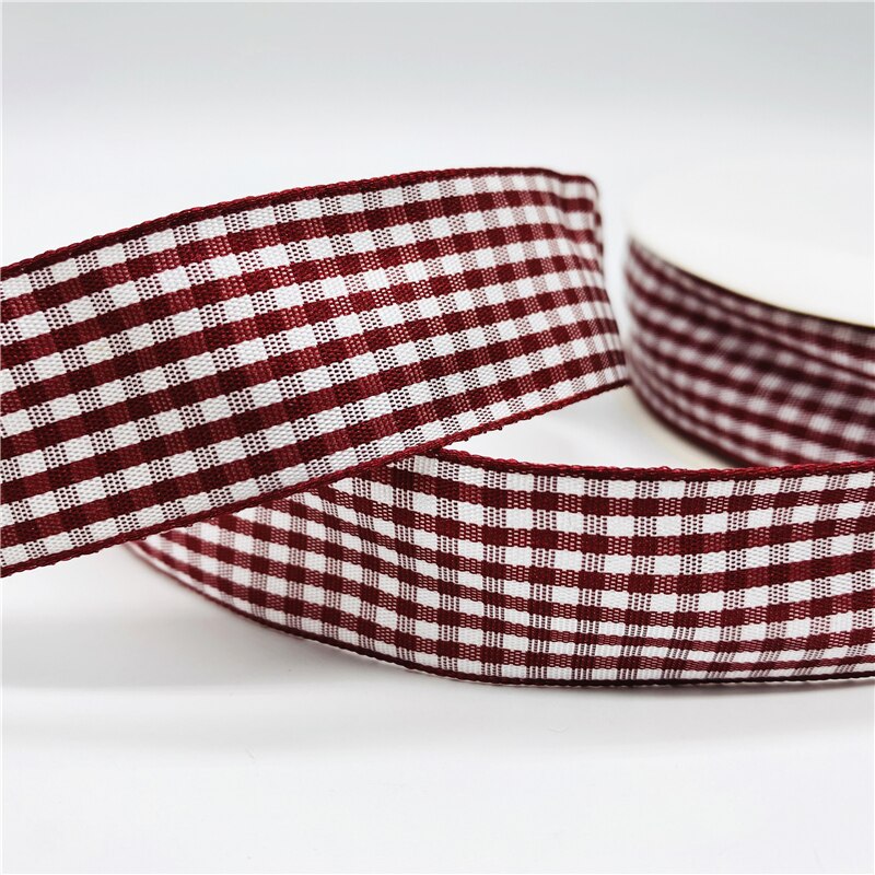 5yards/Lot 25mm Plaid Ribbon Christmas Decor Ribbon for Handmade Design Christmas Decoration DIY