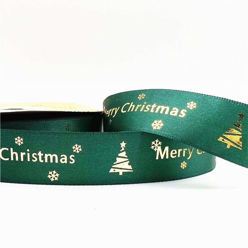 5yards 1inch 25mm Christmas Ribbon Printed Christmas Polyester Ribbon for Handmade Design Christmas Decoration DIY