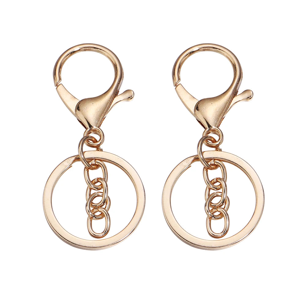 Louleur Key Chain Key Ring Keychain Bronze Rhodium Gold Color 28mm Long Round Split Keyrings DIY Jewelry Making