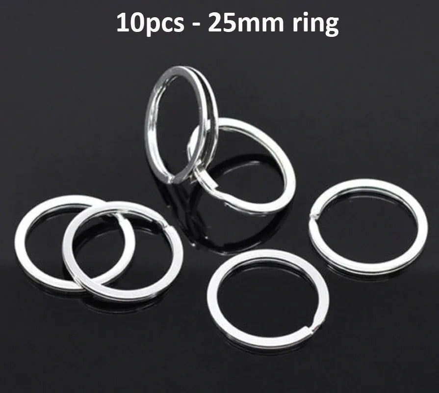 Silver Plated Metal Blank Keyring Keychain Split Ring Keyfob Key Holder Rings Women Men DIY Key Chains Key Ring Accessories