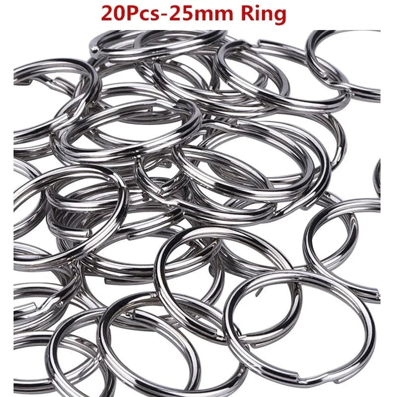 Silver Plated Metal Blank Keyring Keychain Split Ring Keyfob Key Holder Rings Women Men DIY Key Chains Key Ring Accessories