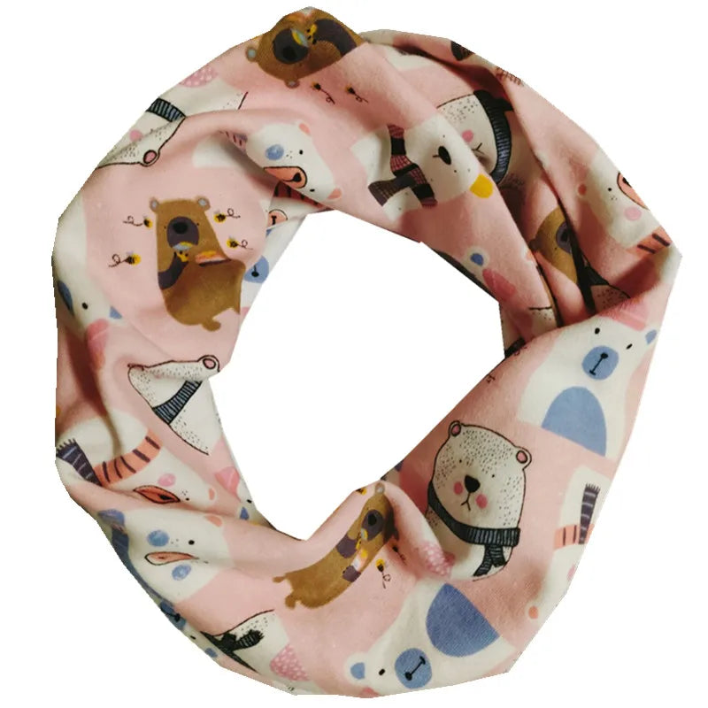 New Autumn Winter Girls Cotton Scarf Kids Scarf Bibs LIC Boys Girls Scarves Lovely Kids Collar Children Bufandas O Ring Scarf
