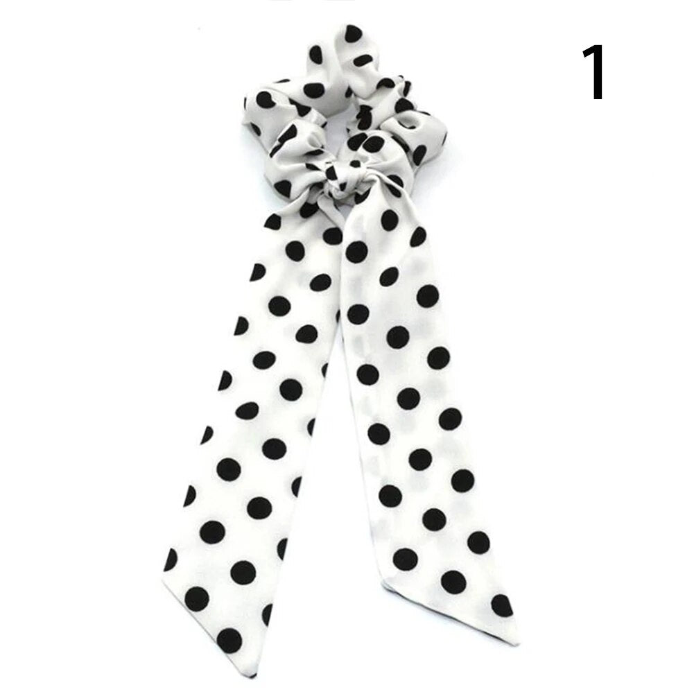 Santa Claus Bows Hair Scrunchies Long Ribbon Ponytail Scarf Hair Tie Women Girls Elastic Hair Bands Christmas Hair Accessories
