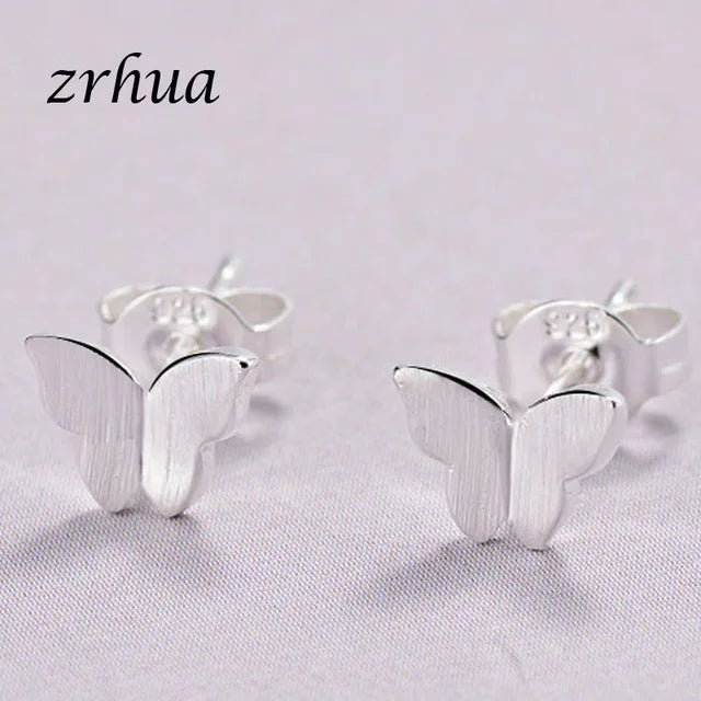 Newest 925 Sterling Silver Needle Women's Jewelry Cute Chic Stud Earrings for School Girls Kids Lady Birthday S925 Stamp