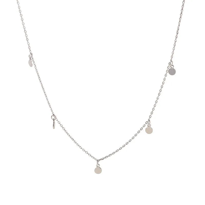 INZATT Real 925 Sterling Silver Geometric Round Choker Necklace for Fashion Women Minimalist Fine Jewelry Cute Accessories 2019