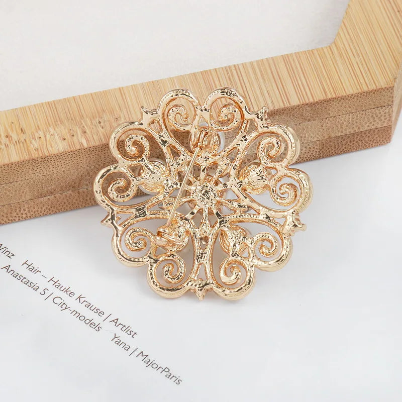 Factory Directly Crystal Diamante and Imitation Pearls Flower Jewelry Brooch Pins DIY Wedding Bouquets Брошь Декор