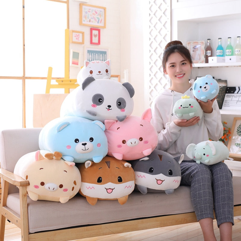 9 Styles Animal Sweet Dinosaur Pig Cat Bear Plush Toy Soft Cartoon Panda Hamster Elephant Deer Stuffed Doll Baby Pillow