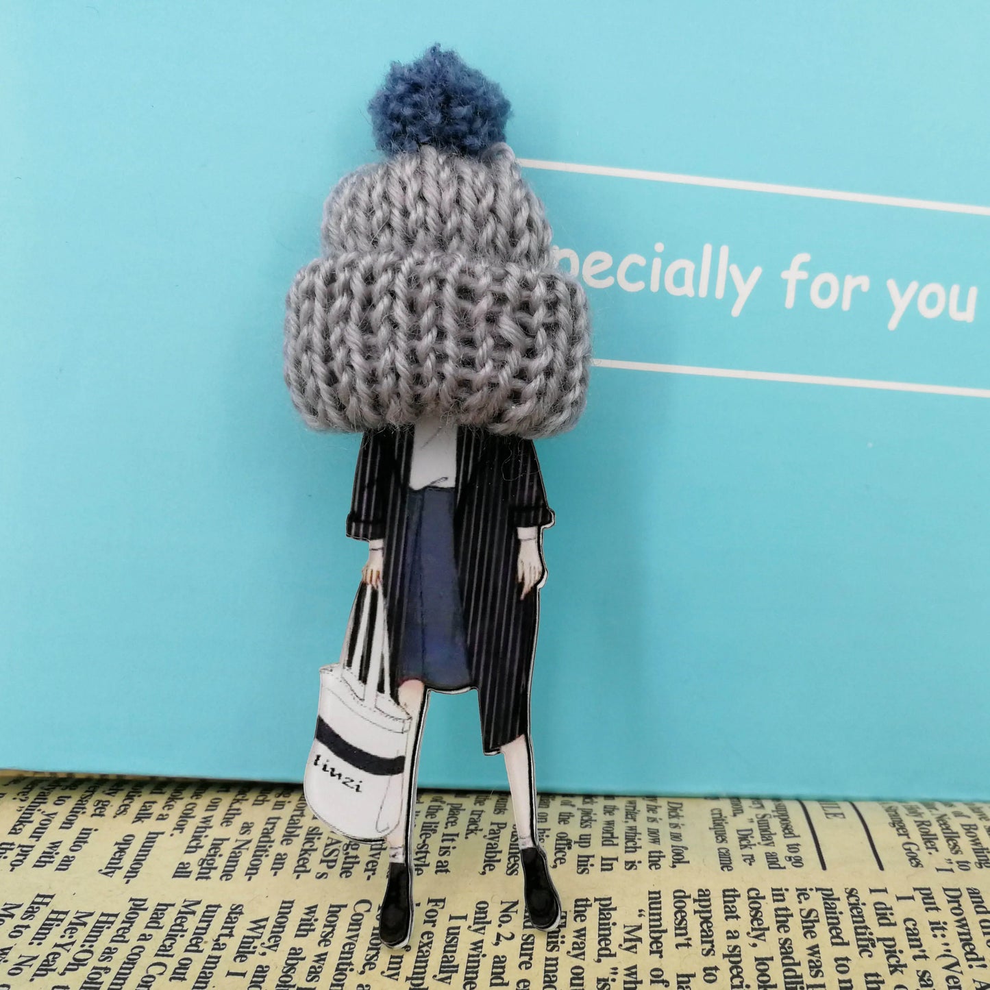Fashion Brooch Pins for Woman Brooches Cute Girls Cartoon Models Acrylic Brooches Kawaii Pompom Clothing Jewelry Accessories