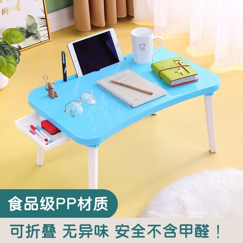 Folding Laptop Table Notebook Desk Breakfast Serving Bed Trays Adjustable Foldable With Flip Top and Legs Computer Desk Stand