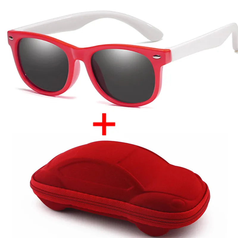 WarBlade Children Polarized Sunglasses Boys Girl Baby Silicone Safety Kids Sun Glasses 100% UV400 Eyewear Child Oculos With Case