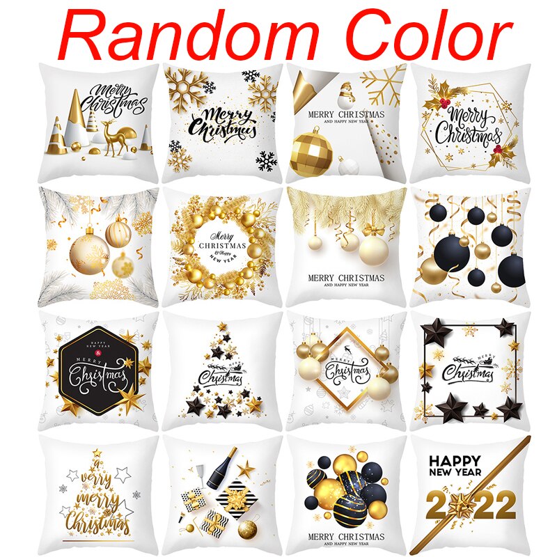 Christmas Cushion Cover Merry Christmas Decoration for Home Christmas Ornament Pillow Case Xmas Navidad New Year