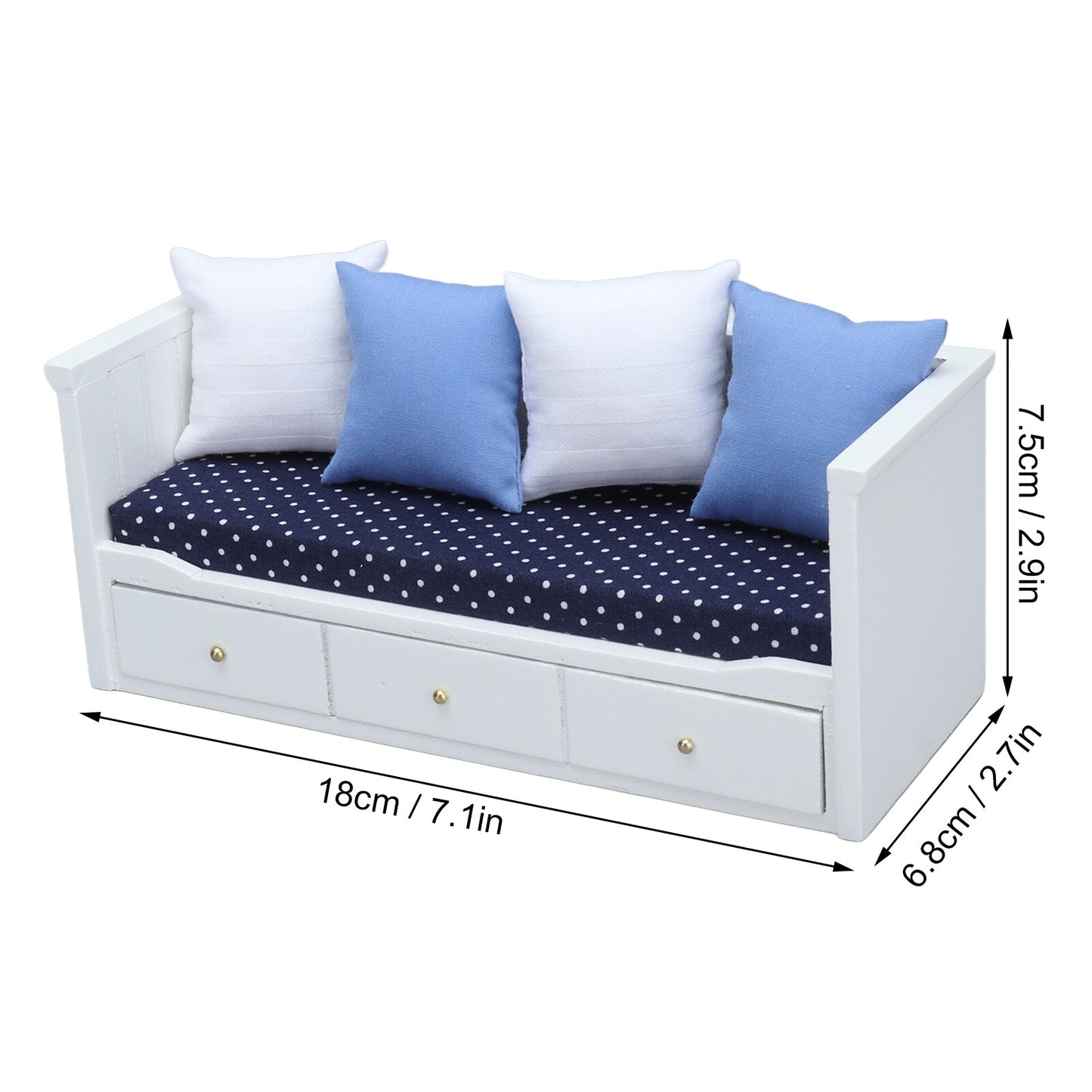 1/12 Miniature Sofa Simulation Dollhouse Sofa Living Room Furniture Children Doll House DIY Pretend Play Role Toys
