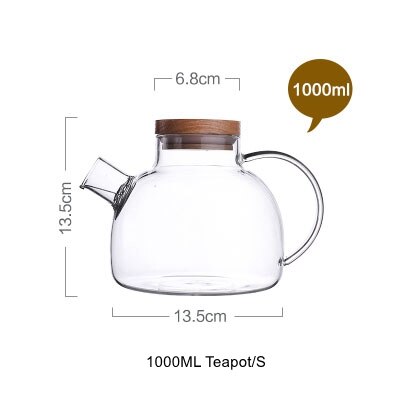 1l/1.8l Large Capacity Drinkware Glass Teapot Teaware Tea Pot Heat-Resistant Ket
