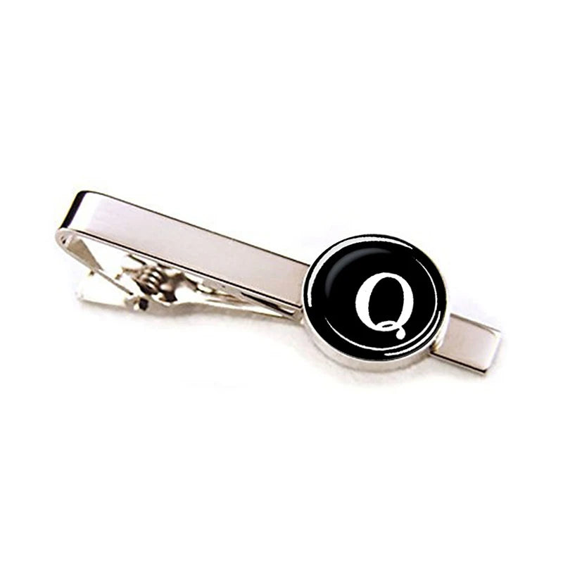 Men 26 Alphabet Letters Tie Clips Personality Name Letters Jewelry Men Necktie Clip Pin Suit Accessories