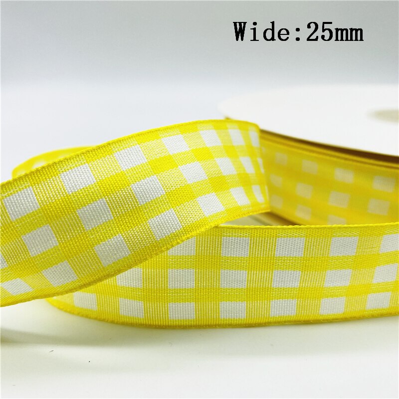 5yards/Lot 25mm Plaid Ribbon Christmas Decor Ribbon for Handmade Design Christmas Decoration DIY