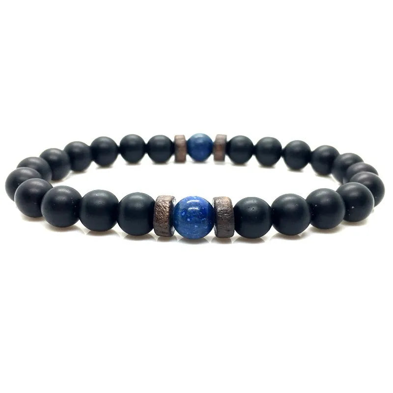 Men Bracelet Natural Moonstone Bead Tibetan Buddha Bracelet Chakra Lava Stone Diffuser Bracelets Men Jewelry