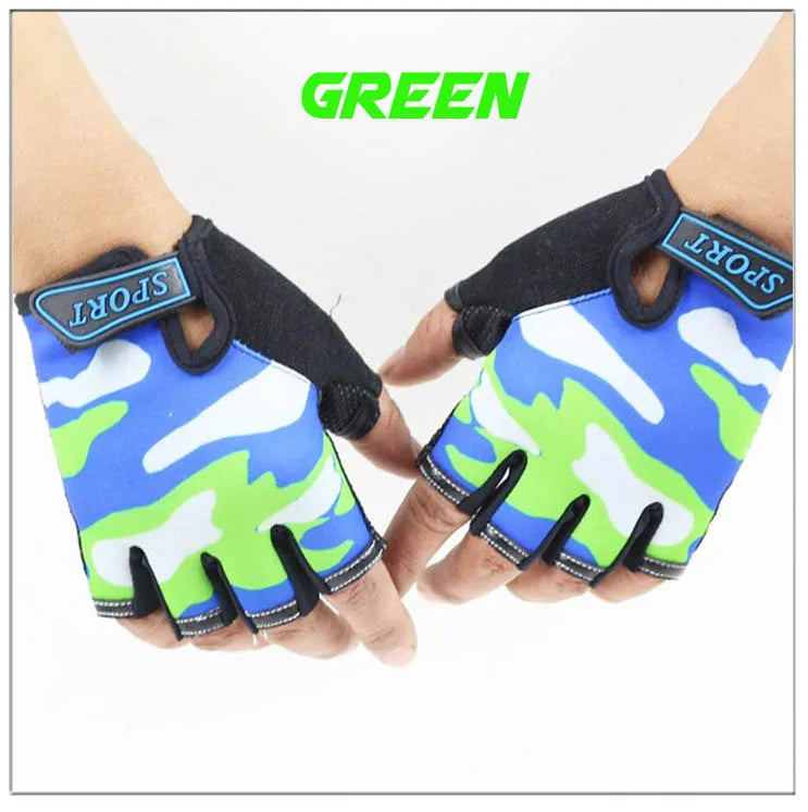 HOOLDW New Children Half Finger Gloves Fingerless Kids Gloves Non-Slip Ultrathin Outdoor Sport Breathable Gloves for Boys Girls