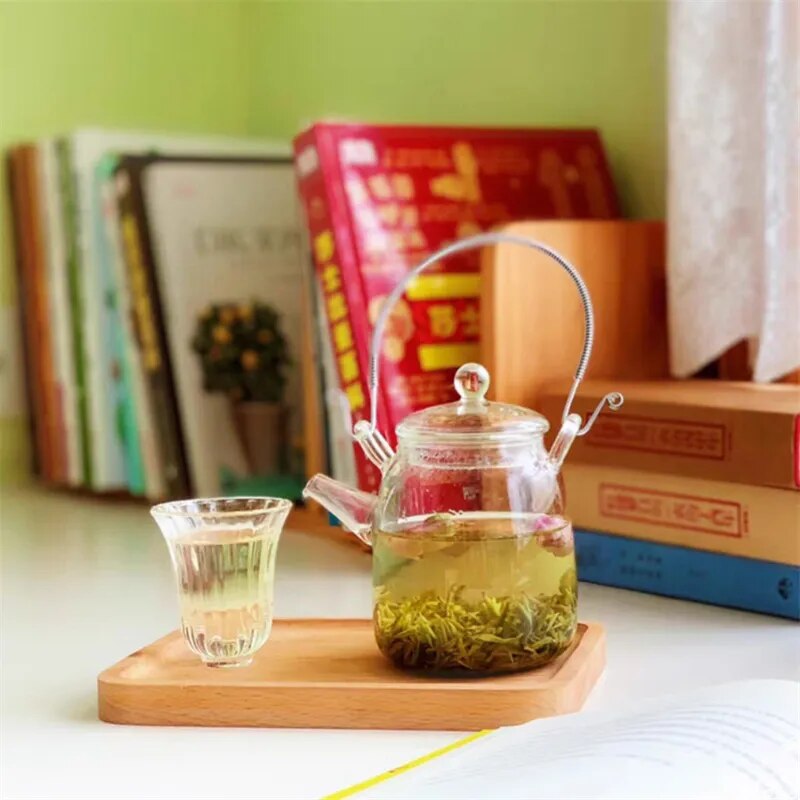 Japanese Handmade Heat Resistant Glass Teapot Household Transparent Beam Teapots
