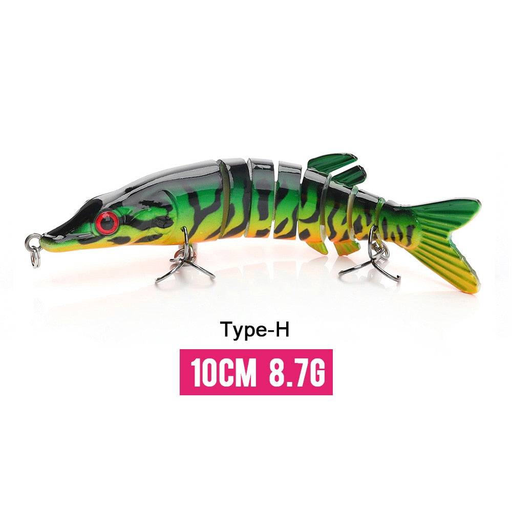 VTAVTA 10/14cm Sinking Wobblers Fishing Lures Jointed Crankbait Swimbait 8 Segment Hard Artificial Bait for Fishing Tackle Lure