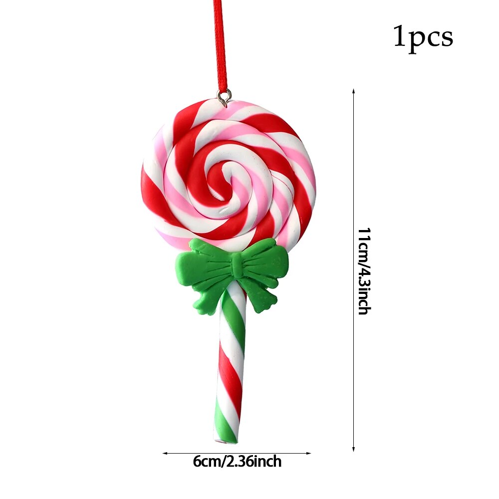 Multi Size Red and White Christmas Candy Canes Christmas Balls Christmas Tree Pendant Family Christmas Decoration New Year