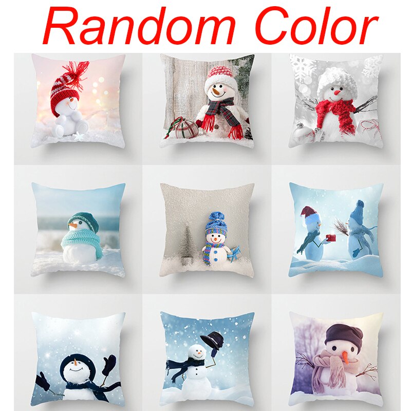 Christmas Cushion Cover Merry Christmas Decoration for Home Christmas Ornament Pillow Case Xmas Navidad New Year