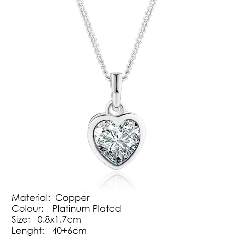 ZHOUYANG Pendant Necklaces Jewelry for Women Rose Gold Color Chain Jewellery Heart Necklace Cubic Zirconia N388