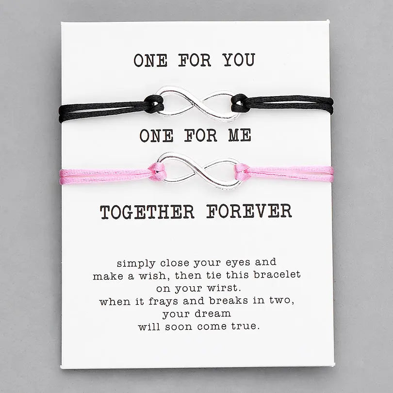 Pipitree 2pcs/Set Together Forever Love Infinity Bracelet for Lovers Red String Couple Bracelets Women Men's Wish Jewelry