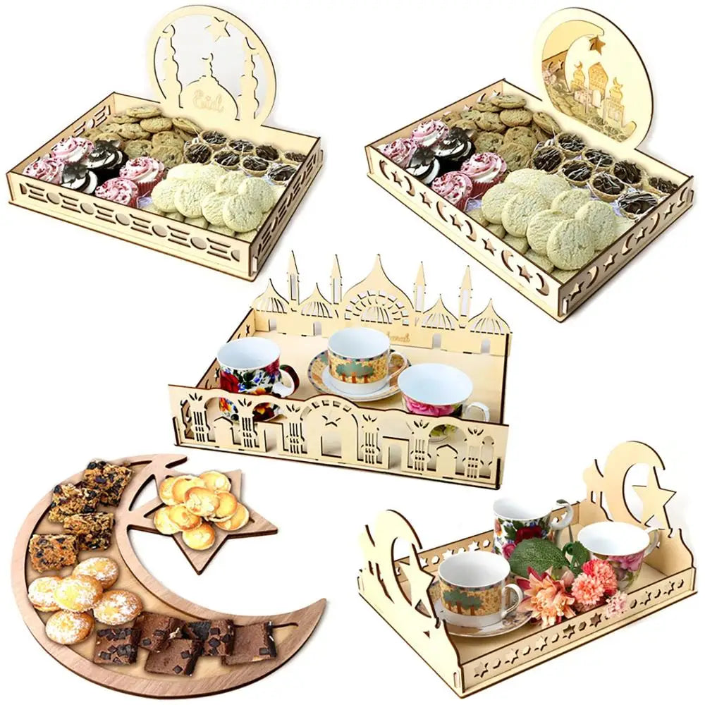 Fengrise Wooden EID Mubarak Decor 2023 Happy Ramadan Decor for Home Islamic Muslim Party Supplies Ramadan Kareem Eid Al Adha