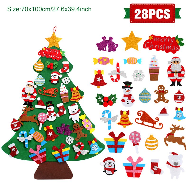 3D DIY Conical Felt Christmas Children Christmas Decor Christmas Ornaments Christmas Decorations for Home New Year Deco Noel