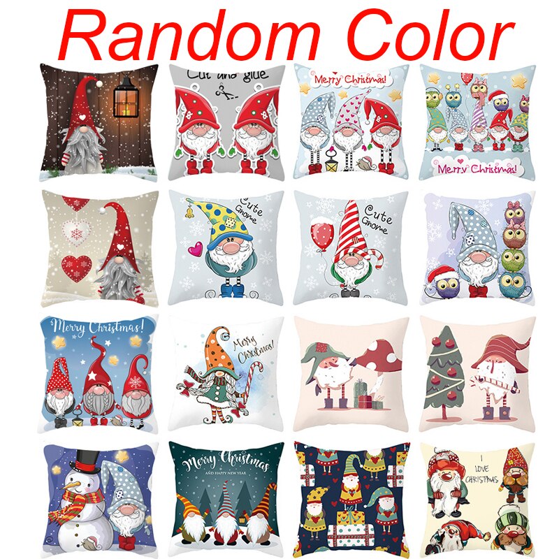 Christmas Cushion Cover Merry Christmas Decoration for Home Christmas Ornament Pillow Case Xmas Navidad New Year