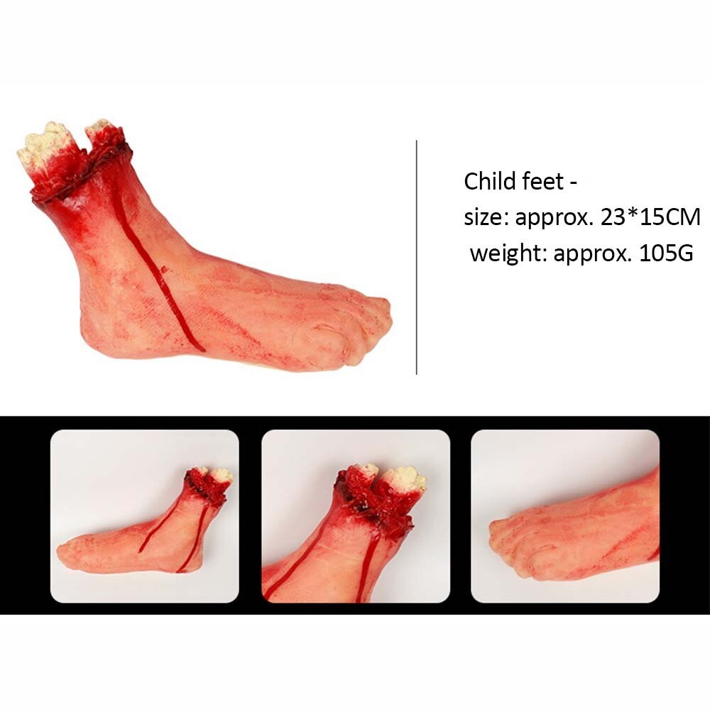 Halloween Horror Props Bloody Hand Haunted House Party Decoration Scary Fake Hand Finger Leg Foot Brain Heart Halloween Supplies
