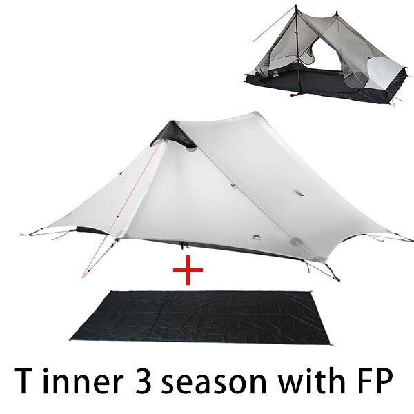 2023 T Zipper Inner Open Version LanShan 2 Two Person No-See-Um Light Weight 3 Seasons/4 Seasons 15D Silnylon Rodless Tent