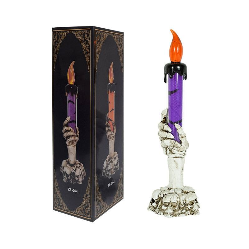 Halloween Led Candle Light Skeleton Ghost Hand Light Horror Props Halloween Party Decoration Supplies Kids Toy