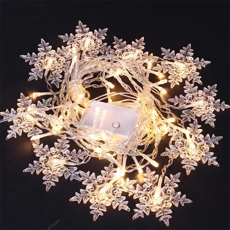 3.2M Christmas Snowflakes LED String Lights Flashing Fairy Curtain Lights Waterp