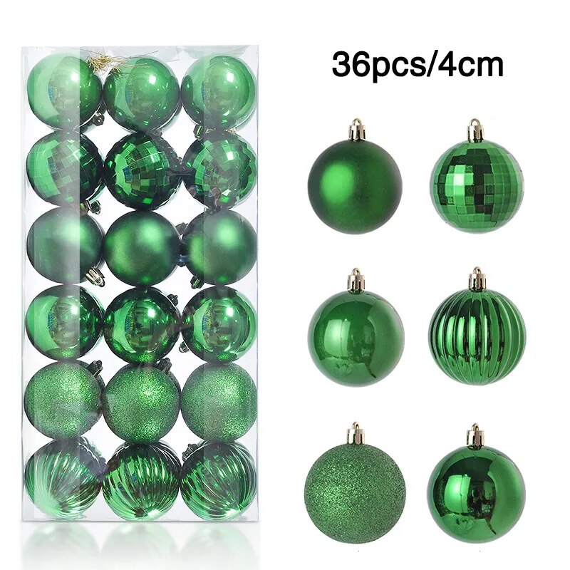24/36pcs Christmas Balls Christmas Tree Ornament Hanging Pendent Xmas Decoration 2023 Christmas Ornaments Navidad 2024