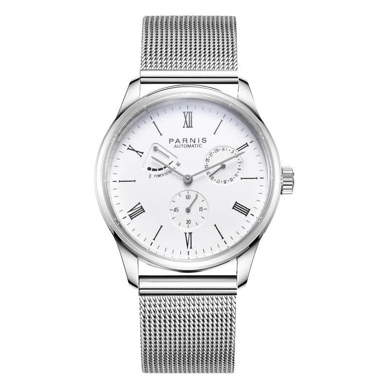 Fashion Luxury Parnis 41.5MM Power Reserve Automatic Mechanical Self Winding Men Watches Mekanik Kol Saati Relogio Automatico