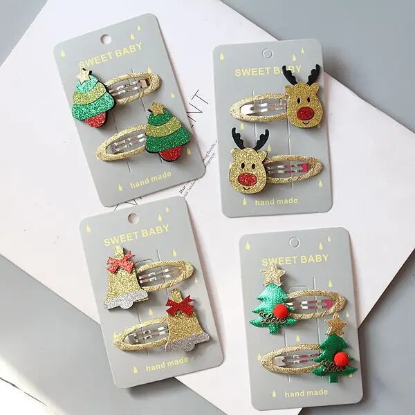 Christmas Hairpin Set Children Hair Accessories Holiday Princess Christmas Hairpin Girl Hair Accessories Side Clip