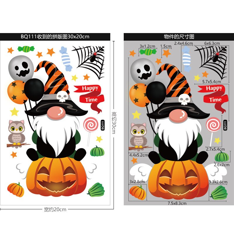 Horror Party Supplies Halloween Window Decoration Halloween Door Wall Decoration Sticker Scary Witch Halloween Home Decor