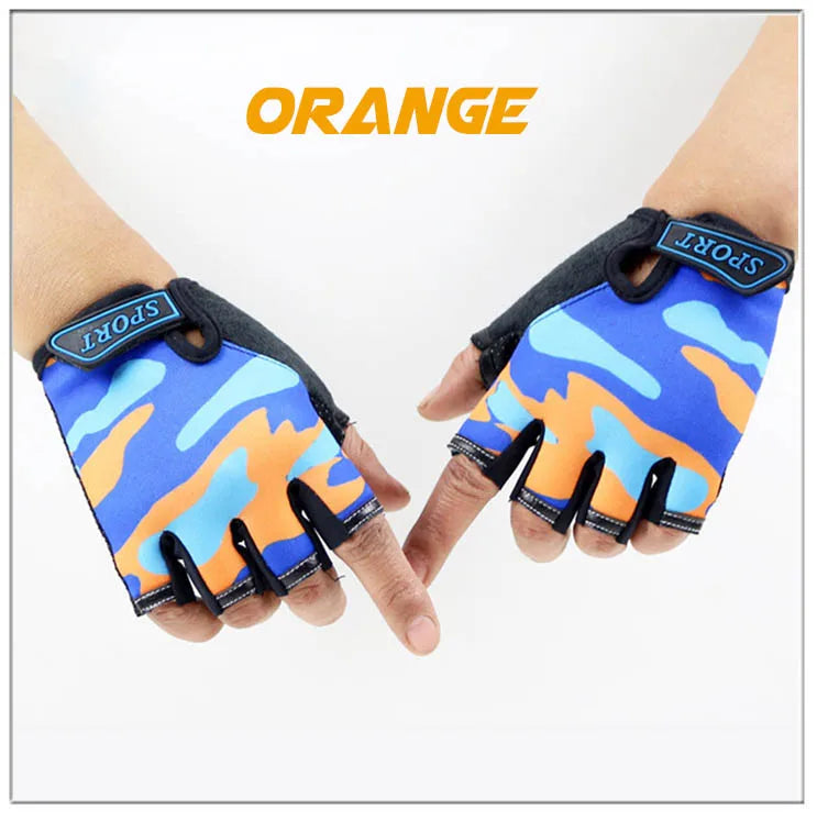 HOOLDW New Children Half Finger Gloves Fingerless Kids Gloves Non-Slip Ultrathin Outdoor Sport Breathable Gloves for Boys Girls