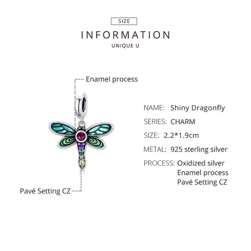 WOSTU 925 Sterling Silver Bee Dreamcatcher Wings Bead Charm Pendant Fit Original Bracelet Bangle Women DIY Fine Jewelry