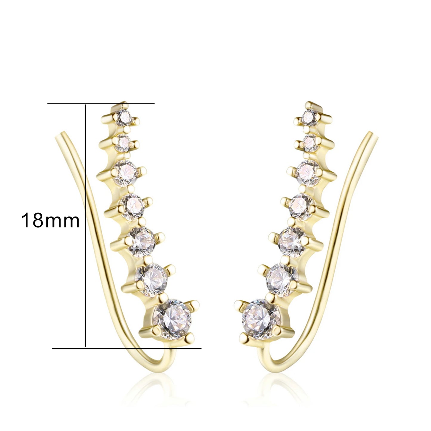 Long Dipper Ear Hook Clip on Earrings for Women Four-Prong Setting Zircon Climbing Ear Cuff Earrings Fashion Jewelry E527