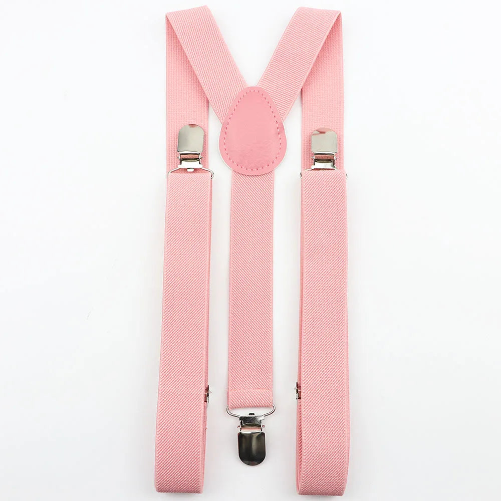 Solid Color Man's Belt Men Women Suspenders Polyester Y-Back Braces Adjustable Elastic