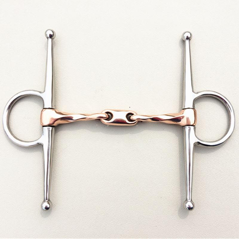 Stainless Steel Full Cheek Bit Twisted Copper Mouthpiece Horse Bit Equipment 12.3cm