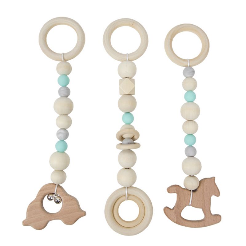 3 Pcs/Set Nordic Baby Gym Frame Game Pendants Sensory Nursery Ring-Pull Toy Wooden Clothes Rack Kids Room Decoration