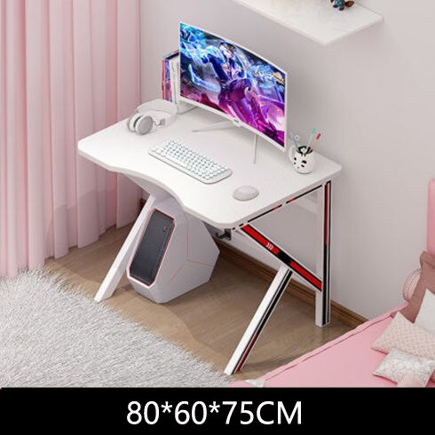 Pink Gaming Desk Girls Study Desk Laptop Table Computer Table White Live Gamer Home Live Desk Bedroom Desktop Gamer Desk