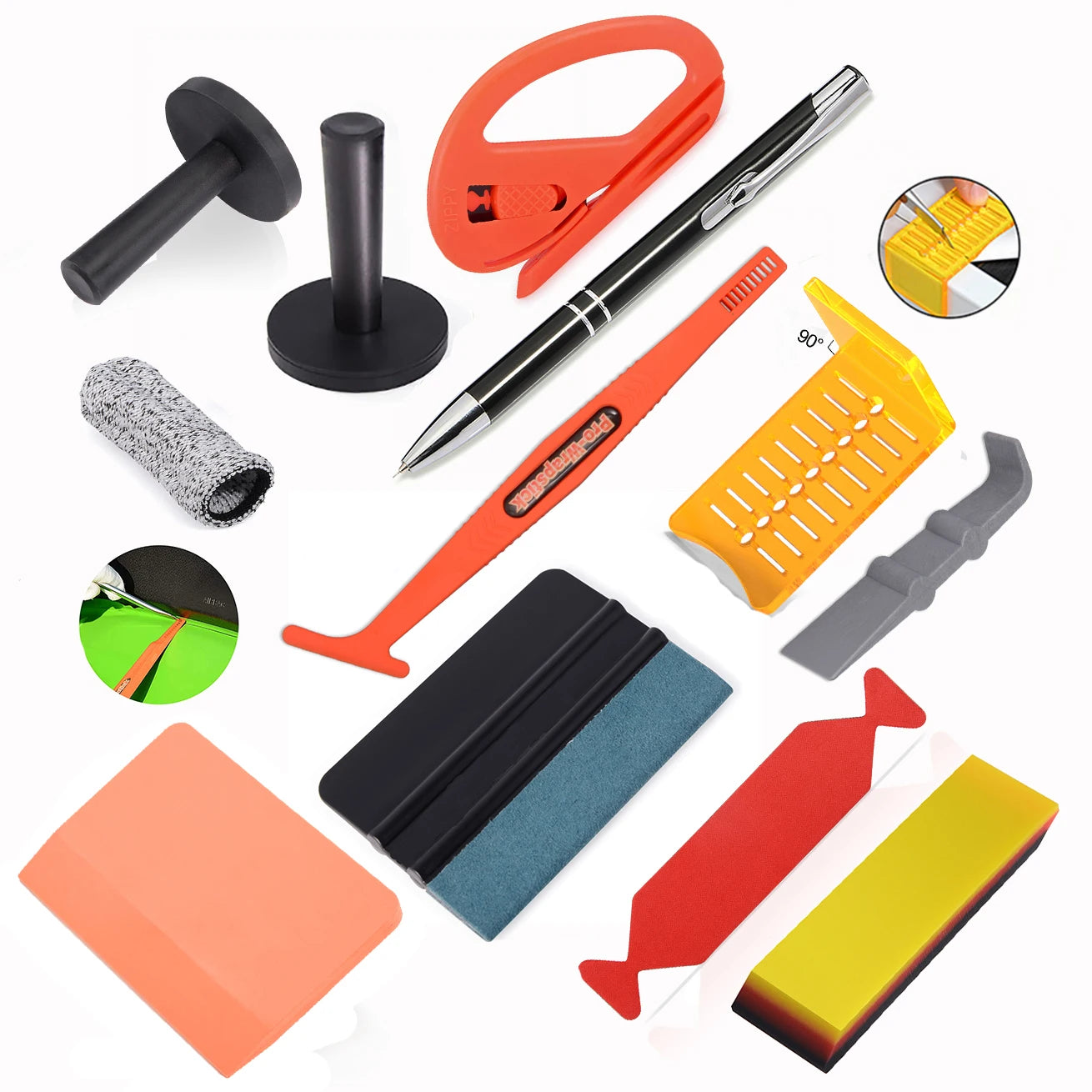 EHDIS Car Tint Tool Kits PPF Vinyl Wrap Squeegee Rubber Water Remover Window Cleaning Scraper Auto Film Stickers Cutter Knife