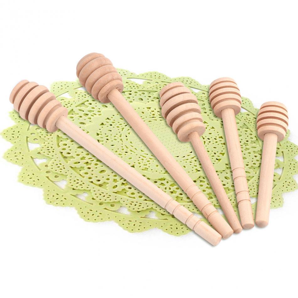50Pcs Long Handle Wood Honey Spoon Mixing Sticks Dipper Honey Extractor for Honey Jar Coffee Milk Tea Supplies Kitchen Tools
