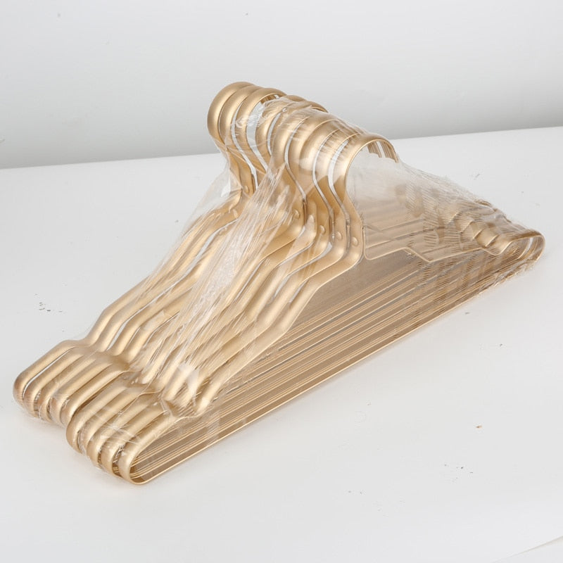 10Pcs Clothing Hangers Metal Clothes Hngers Anti-Slip Aluminium Alloy Drying Rac