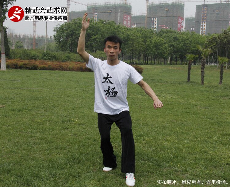 New Martial Arts T-Shirts Wu Word T-Shirt Pure Fine Carding Training T - Shirt Short Sleeves the Chinese Wushu Association