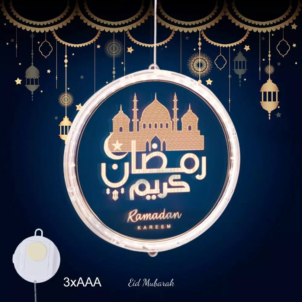 Eid Mubarak Moon Star Light Decor Islam Ramadan Decorations for Home 2024 Islamic Muslim Party Ramadan Kareem Eid Al-Adha